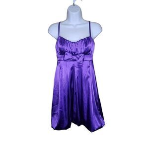 Vintage Y2K Bubble Dress Spaghetti Straps Womens Size S Purple